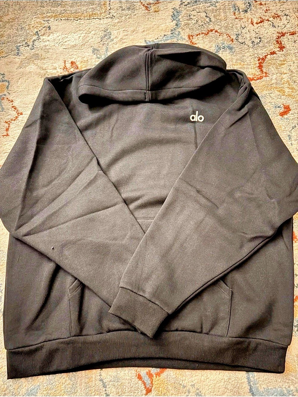 NWT Alo Yoga Matching Fleece Hoodie Tracksuit Sweatpants Lounge Set Black Size M